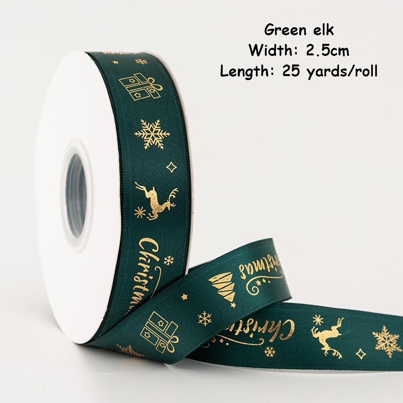 1/4 Inch Christmas Ribbon for Crafts Holiday Grosgrain Ribbon Christmas Ribbon for Gift Wrapping Festival Party Decoration