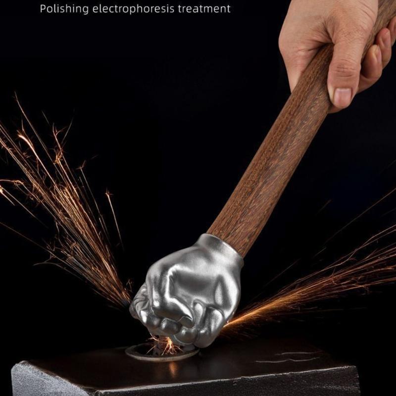 Fausthammer Handwerksornament Hammer mit Holzgriff Multifunktioneller Edelstahlkopfhammer DIY Handarbeit