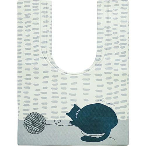 Okato (Okato) Fits In Gap! Wipeable PVC Long-Eared Toilet Mat (Shipi)