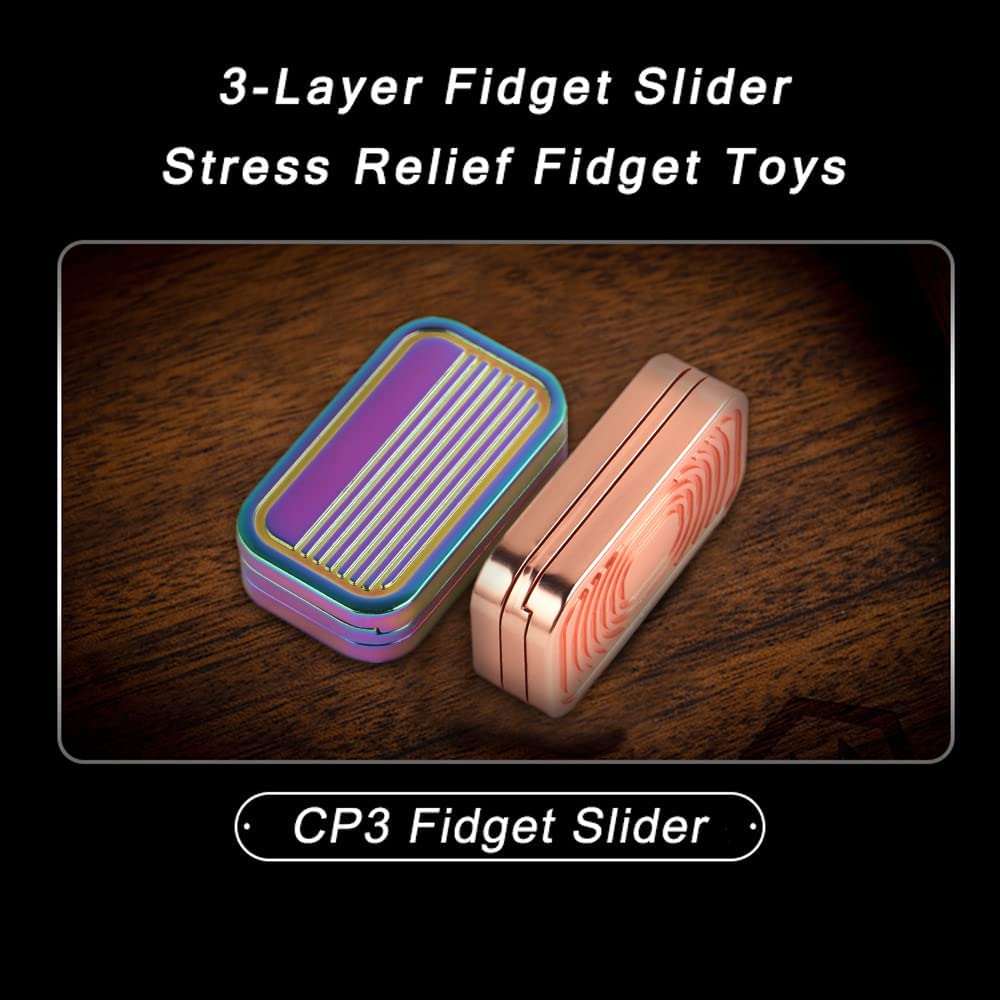 EDC Metal Fidget Slide Toy - Stress Relieving EDC Fidget Slide Leisure Metal Adult Hand Toy Office Desk Toy Gift Pressure Toys