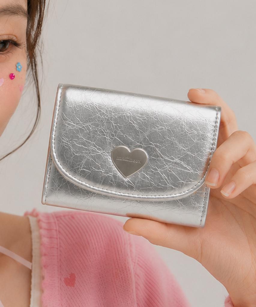 Matincox Heart Fold Wallet - Silver