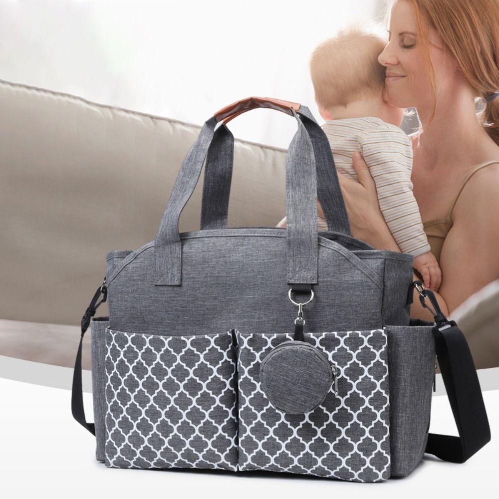 Large Capacity Mommy Bag Multi-compartment Mom Handbag Practical Mom Stroller Bag  Shopping