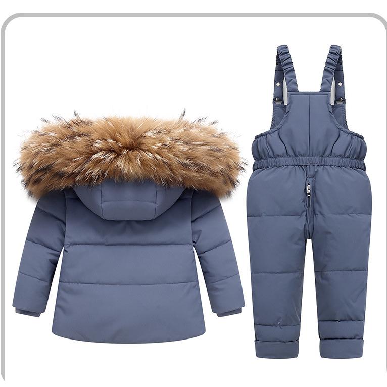 Children's Down Jacket Suit 1-6 Years Old Thickened Ski Suit Two-piece Suit