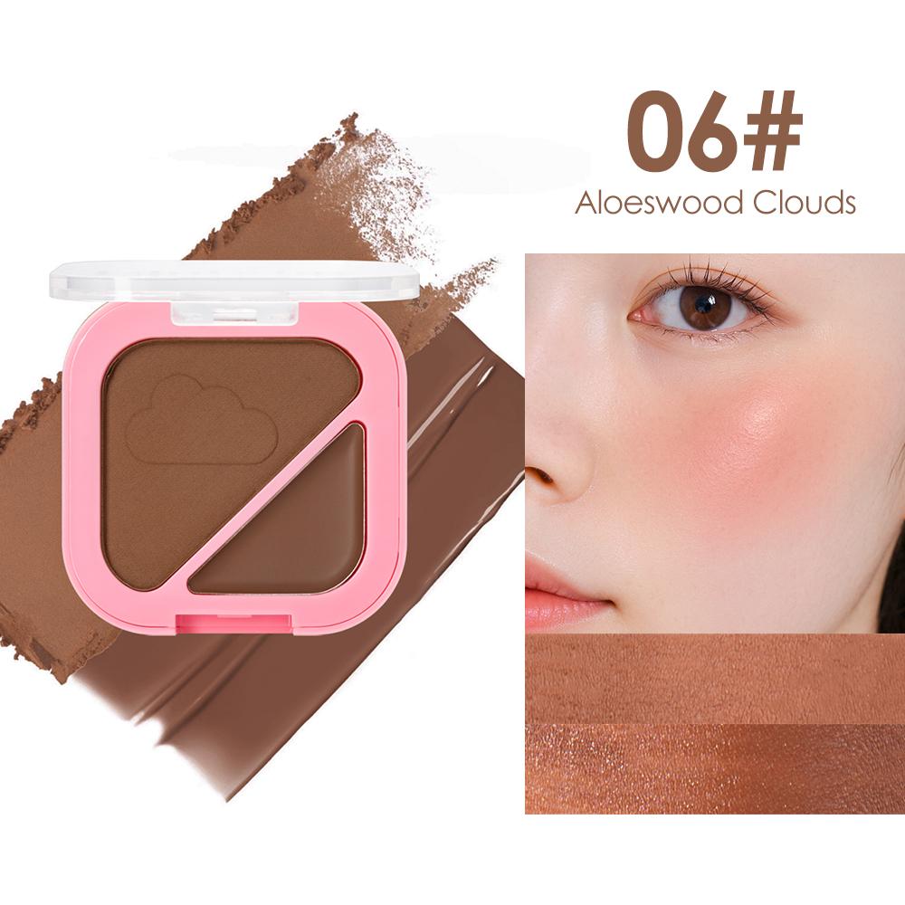 

Двухцветные румяна Clubday в палетке «два в одном», с мелким мерцающим хайлайтером для осветления цвета лица. 06