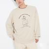 Uniqlo X Peanuts Collaboration Snoopy Pattern Letter Raglan Crew Neck Long Sleeve T-Shirt Unisex Tops Light-Beige 467110-30