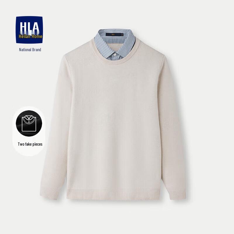 

HLA Men s Warm Fake Two-Piece Knit Sweater 2XL