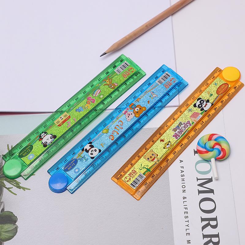 15cm Cartoon Folding Ruler for Kids: Multifunctional, Cute 30cm Wavy Ruler for Primary School Students