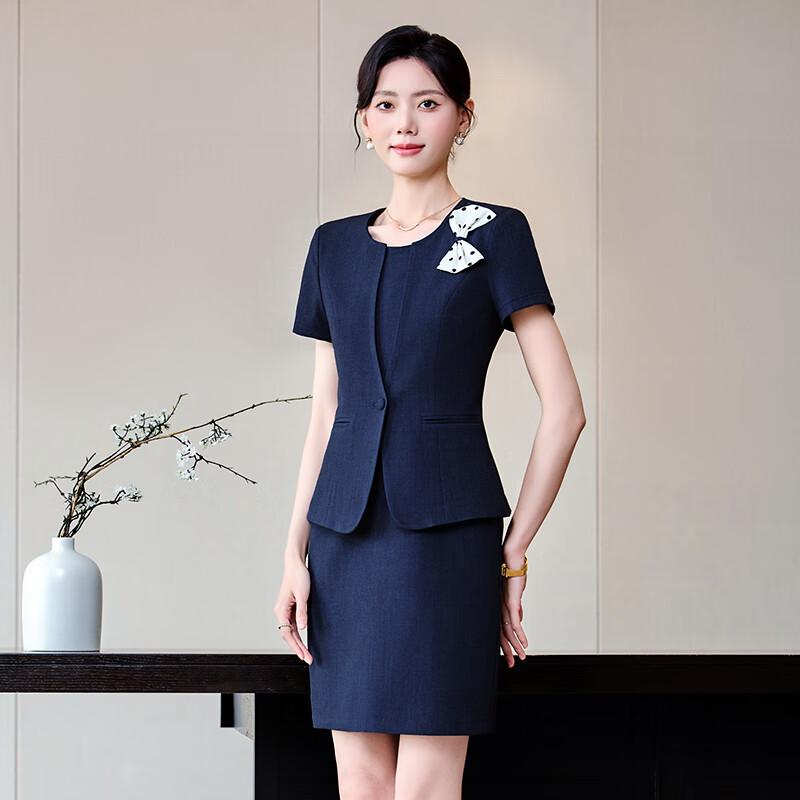 

Women s Professional Short-Sleeve Suit Dress Set 2XL