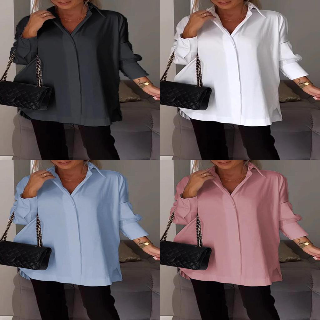 Minimalist Polyester Blouse With Puff Sleeves For Casual Spring Wear