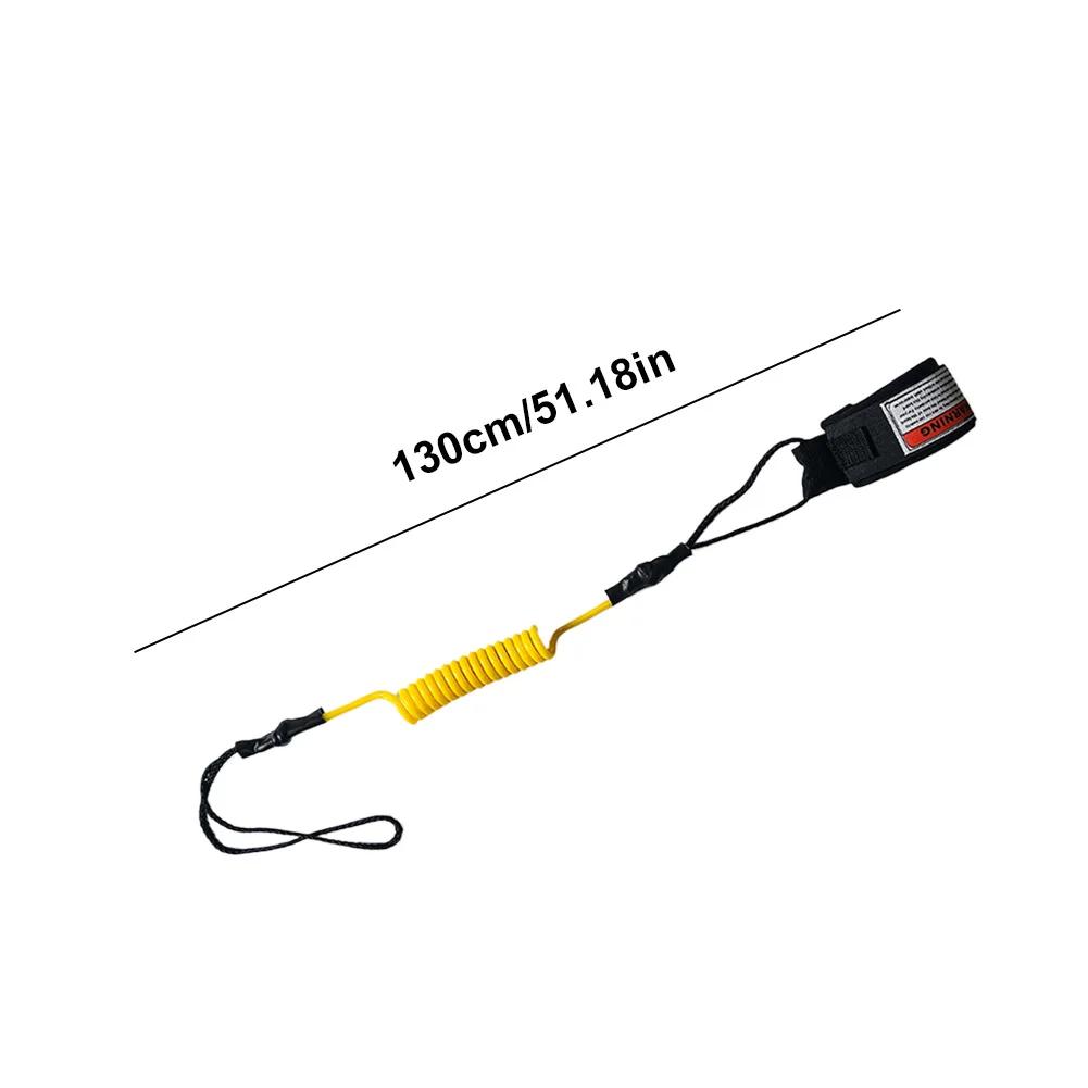 

Surfboard Bodyboard Safety Leash - Coiled Hook & Loop Wrist Strap, Elastic Hand Rope for Training Exercise Floats Replacement