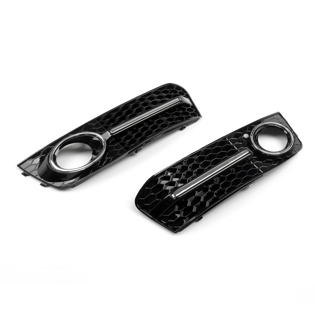 Chrome Honey Comb Fog Light Cover Grille Grills For A4 B8 2009-2012