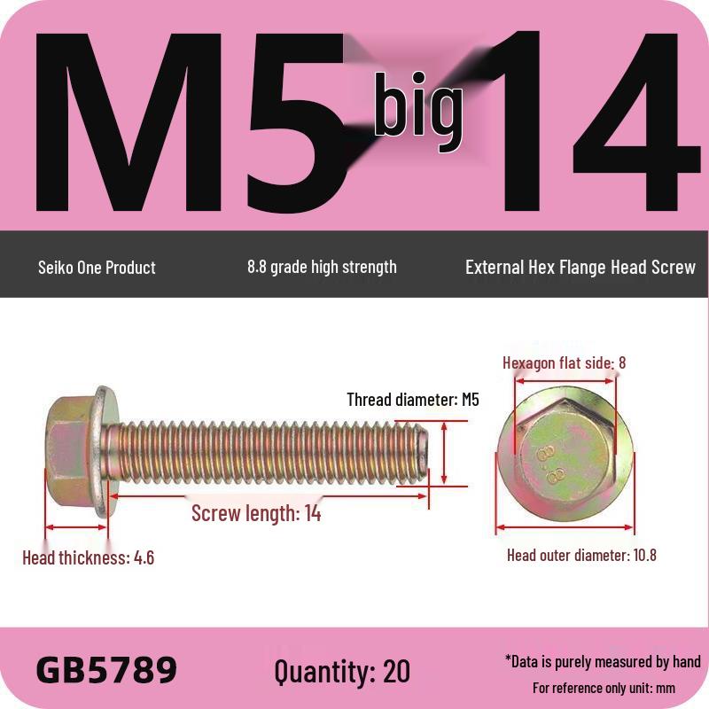 Verzinkter Sechskant-Flanschschraube mit Scheibe, Güte 8.8, M5-M12