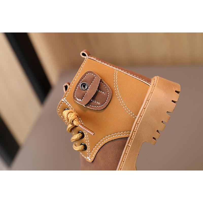 Children's Martin Boots, Girls' Leather Boots, Autumn and Winter Styles, Boys' Short Boots, Autumn Mid To High Top Single Boots