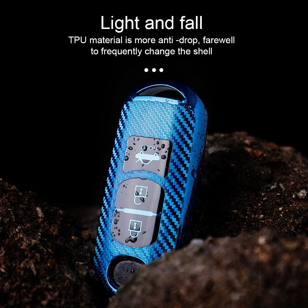 Carbon Fiber Car Key Fob TPU Solid Color Flexible 1:1 Shockproof Stylish Sweatproof Shell Protector Accessories