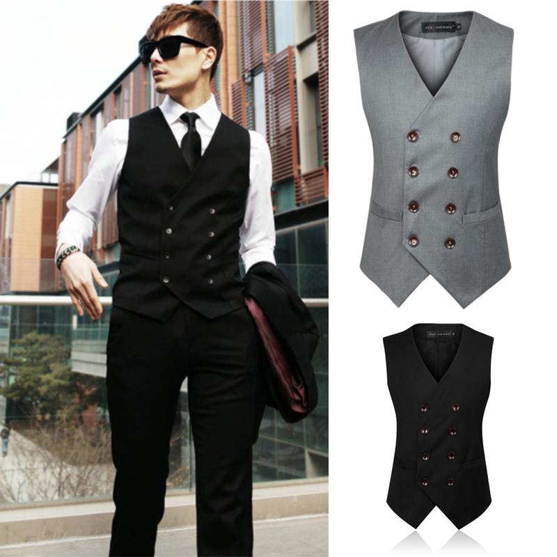 2022 Fashion Mens Formal Business Casual Dress Vest Suit Slim Tuxedo