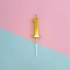 1pc Birthday Candle Golden Number Candle Smokeless Birthday Cake Party Baking Dessert Candle Plug-in Set