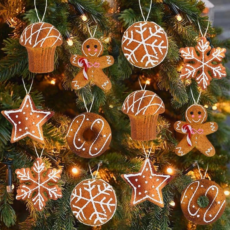 Christmas Tree Hanging Ornaments Foam Ball Snowflake Gingerbread Man Pendant Christmas Decorations For Home New Year 2025
