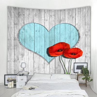 Tapiz decorativo de madera con forma de corazón para pared, tapiz de piedra de colores, estilo retro, estilo hippie, bohemio, para decoración del hogar
