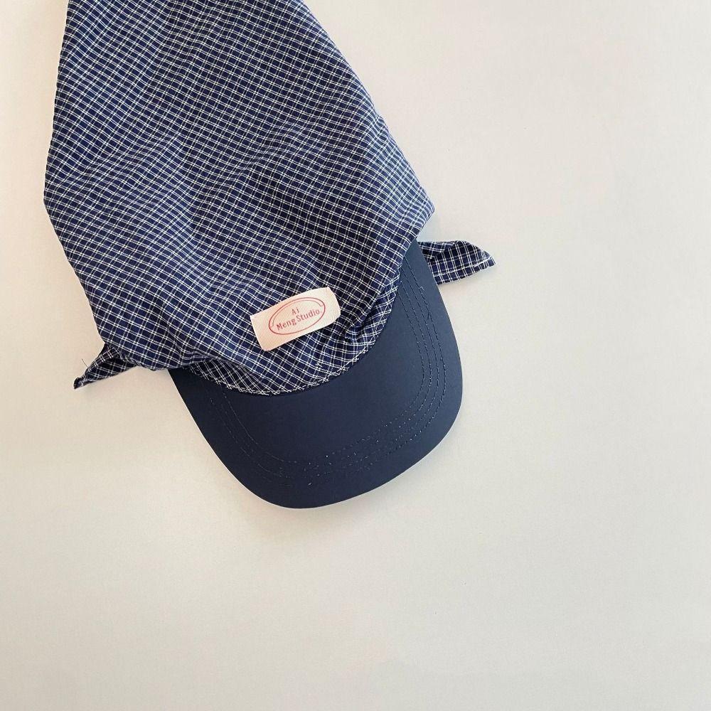 Y2K Scarf Peaked Cap Plaid Triangle Headscarf Hat Simple Y2K Headscarf Baseball Hat  Camping