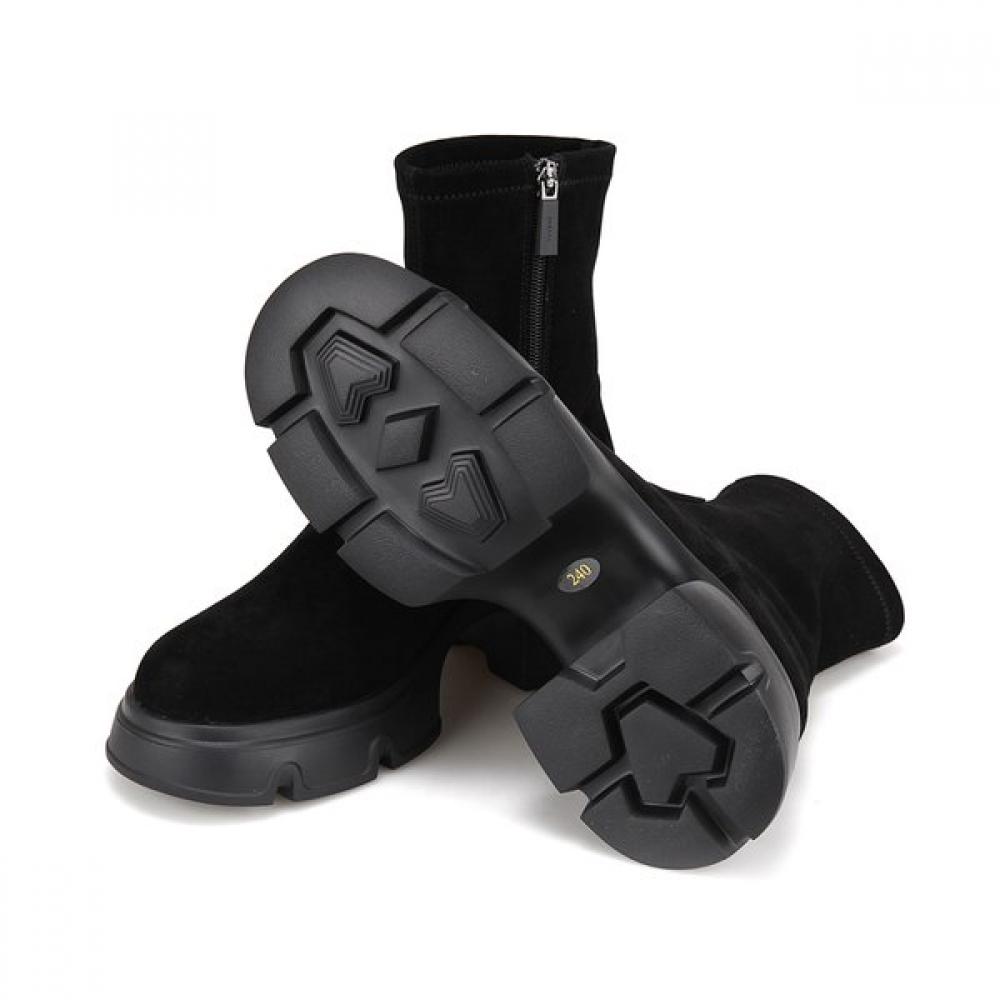 Barbara Suede Lambskin Stretch Ankle Boots Black Bbi830bk