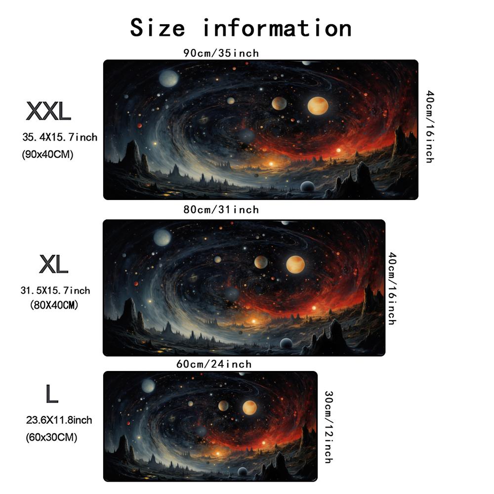 Cosmic Landscape Mouse Pad Computer Accessories Office Game Table Mats Rubber AntiSlip Gaming Keyboard Mousepad Desk Pads 40x90