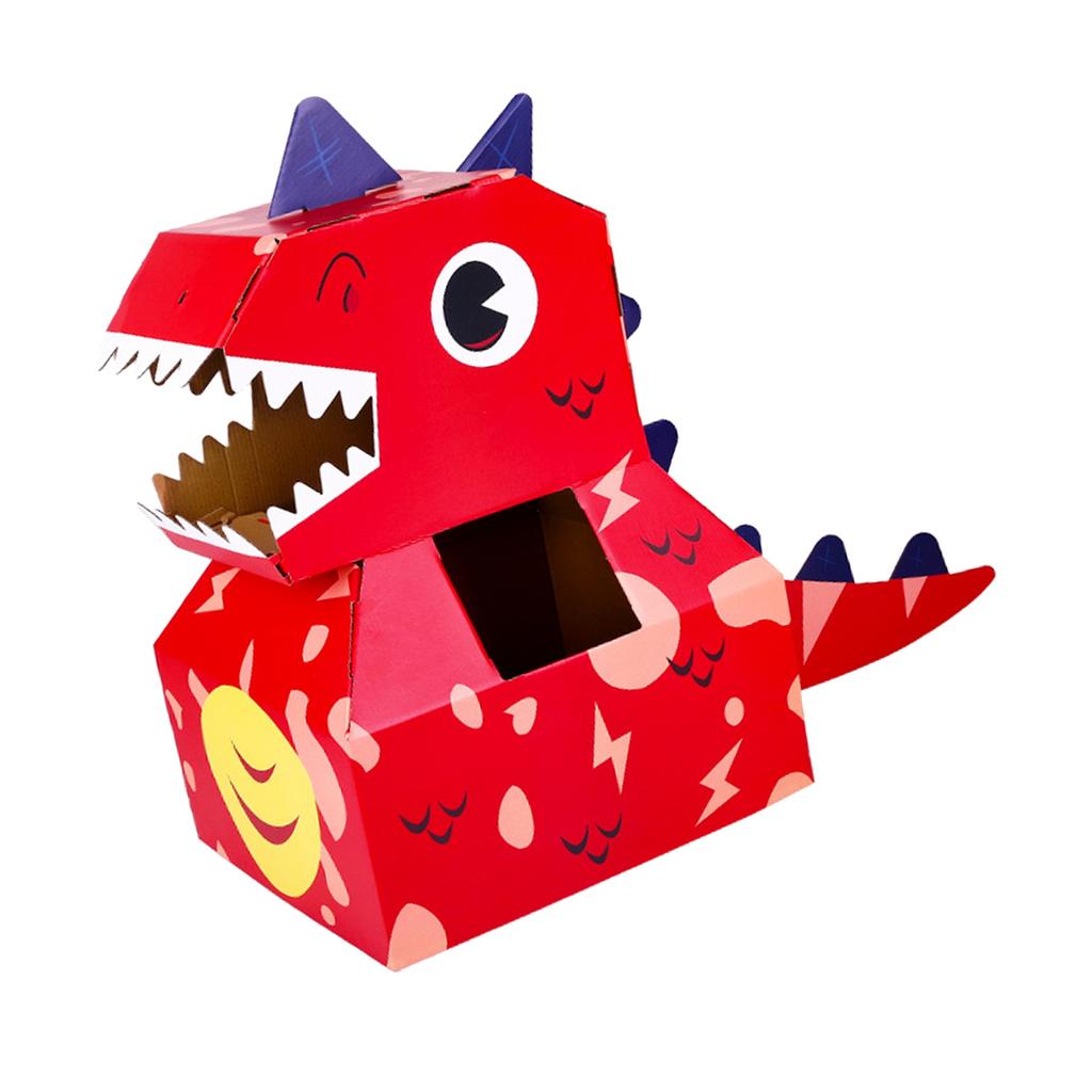 Papierové kostýmy hlavy dinosaura Hračka DIY Nositeľné Interaktívne Kartónové Kostýmy hlavy dinosaura pre