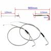 Stainless Steel Braided Motorcycle Throttle Idle Cable Wire Kit with 90 Degree Elbow Replacement for Harley Sportster Dyna Softail Chopper