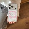 Kawaii Pink Heart Lace Fish Print Glitter Clear Phone Case For iPhone 15 16 17 Pro Max INS Sweet Coquette Style Large Window Sho