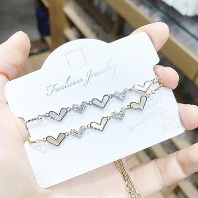 Adjustable Pull-out Bracelet Summer Accessories Heart Valentine's Day Bracelet Peach Heart Stylish Women's Chain Bangle Perfect Gift for 2024