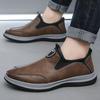 New Versatile Breathable Casual Leather Shoes for Men's Soft Sole and Soft Side, One-foot Loafers Business Casual Shoes