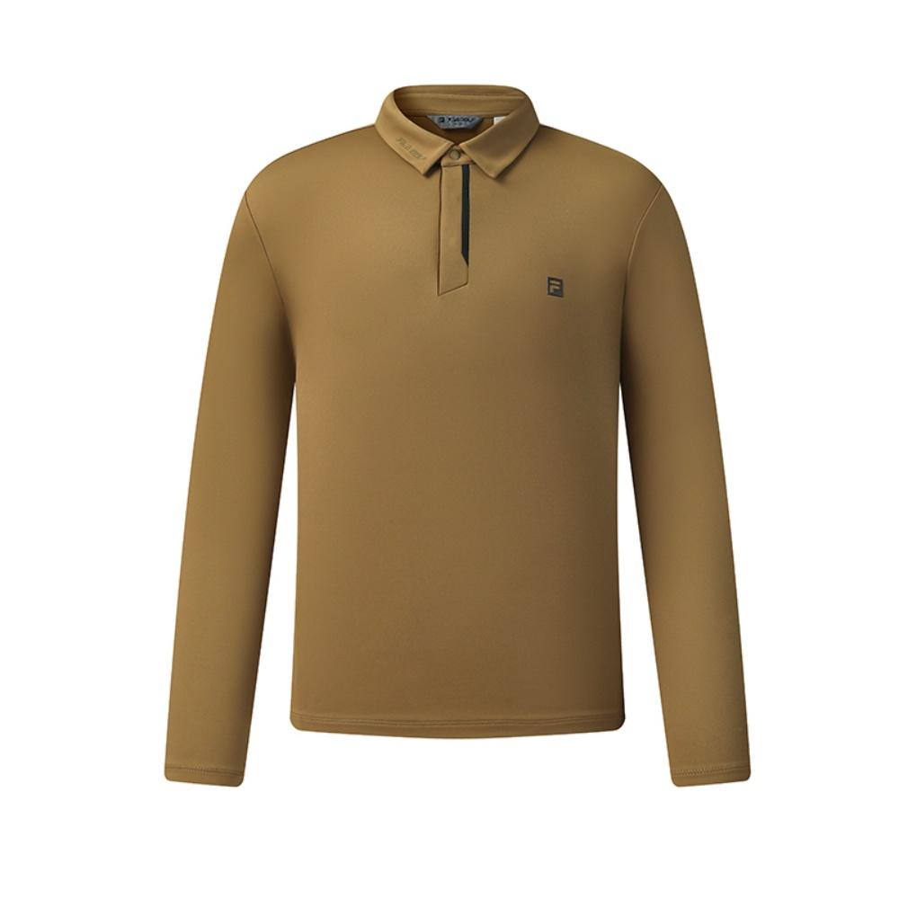 

Fila Модная повседневная спортивная тренировочная трикотажная рубашка-поло с длинным рукавом серии Golf для мужчин, топы, темно-коричневый A11M545227FBN M