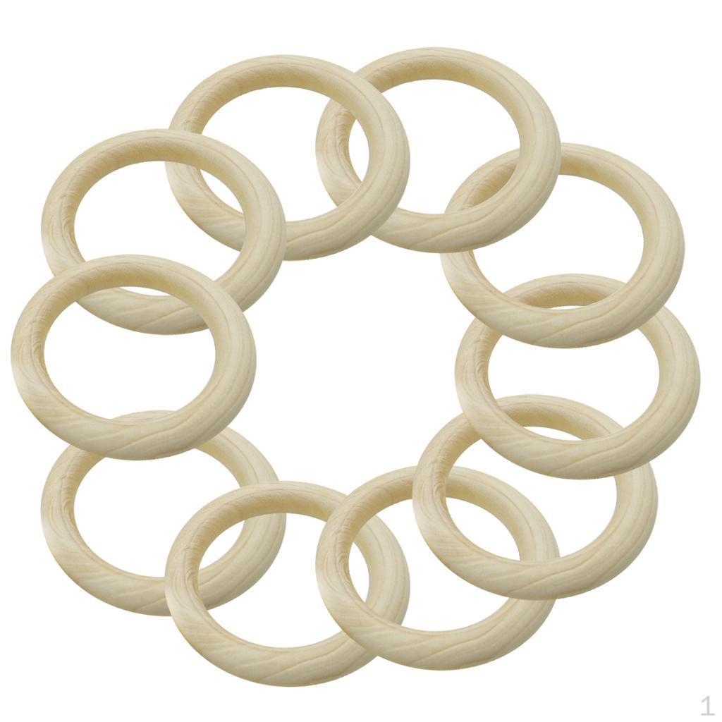 10/20 Pack 65/35mm Blank Wood Rings Unfinished Wooden DIY Teether Teething Shower Gift Toys