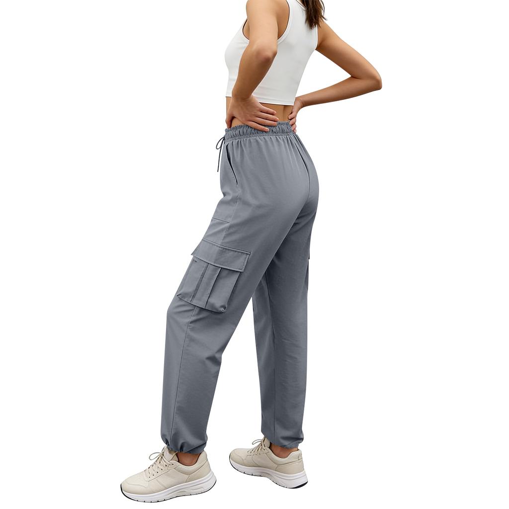 Women’s Loose Casual Pants – Quick-Dry Cargo Pants With Drawstring