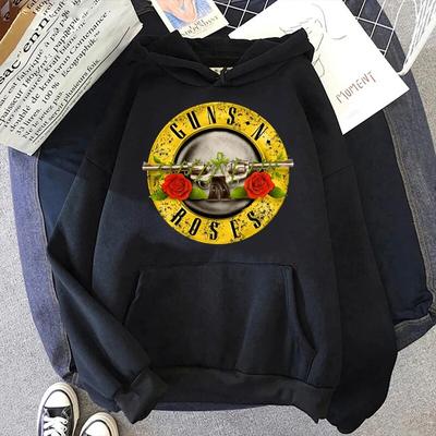 Guns N Roses Kogel Logo Hoodie Herfst Winter Unisex Dames Warm Met Capuchon Fleece Sweater Unisex Casual Streetwear Bovenkleding
