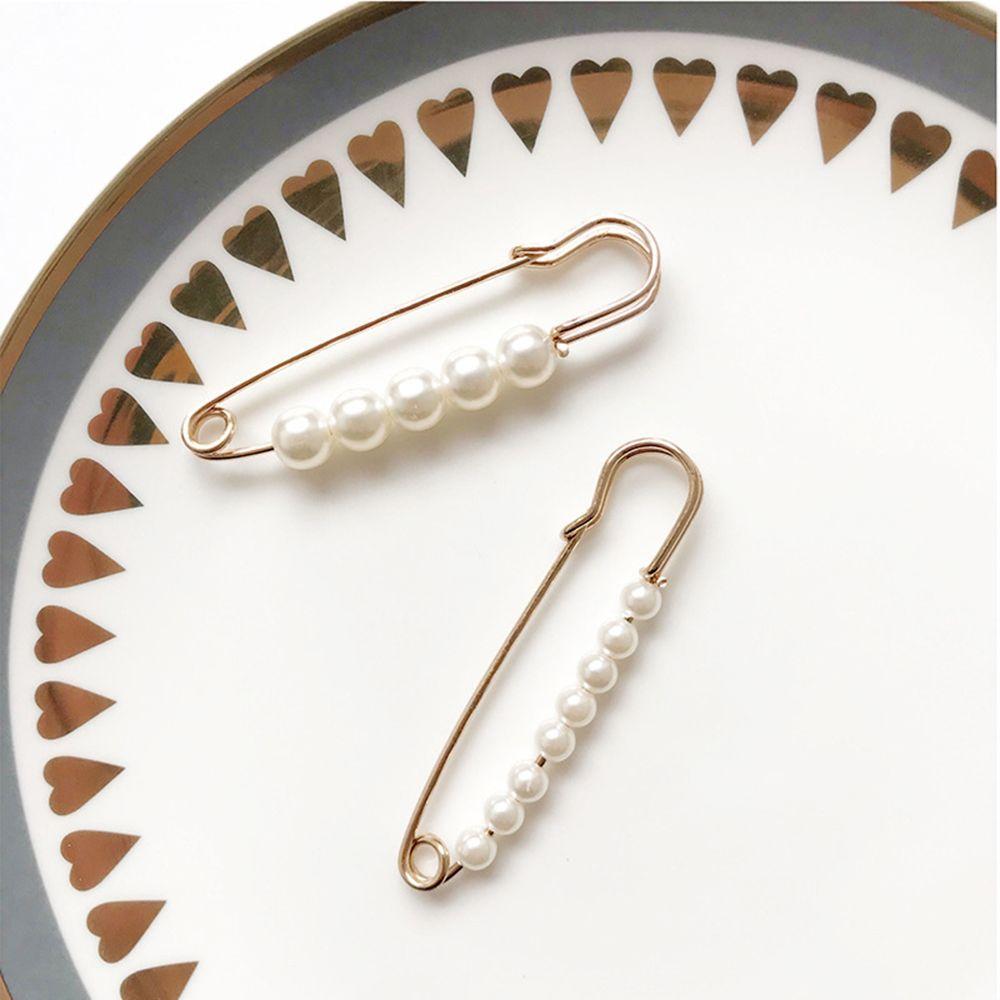 Trendy Lapel Pin Scarf Pearl Beaded Coat Shawl Pin Brooch Pins Brooches Fashion Accessories Jewelry
