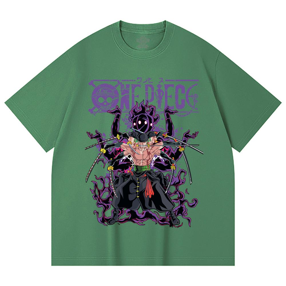 230 Gsm 100% Cotton One Piece V65 Zoro Print Unisex Heavy Cotton T Shirt