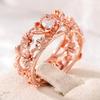Vintage Inlaid White CZ Flower Women's Ring Creativity Gold Color Hand Carving Daily Wear Party Jewelry Anniversary Gift