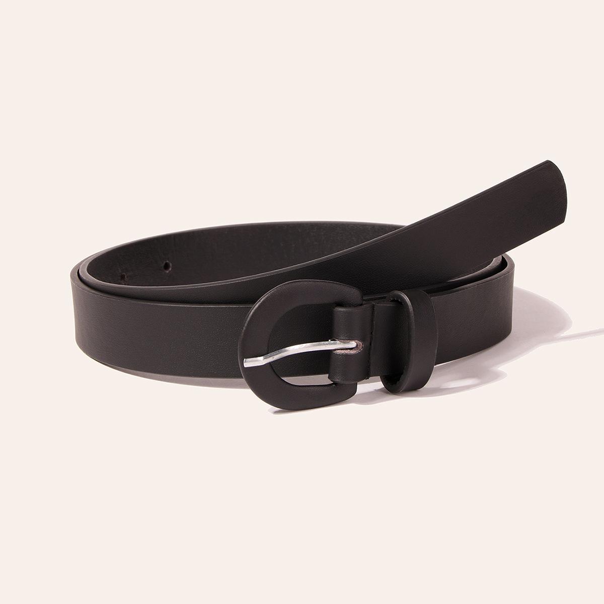 

Новый женский полукруглый закрытый ремень для базовой одежды, простой ПУ дневной закрытый ремень