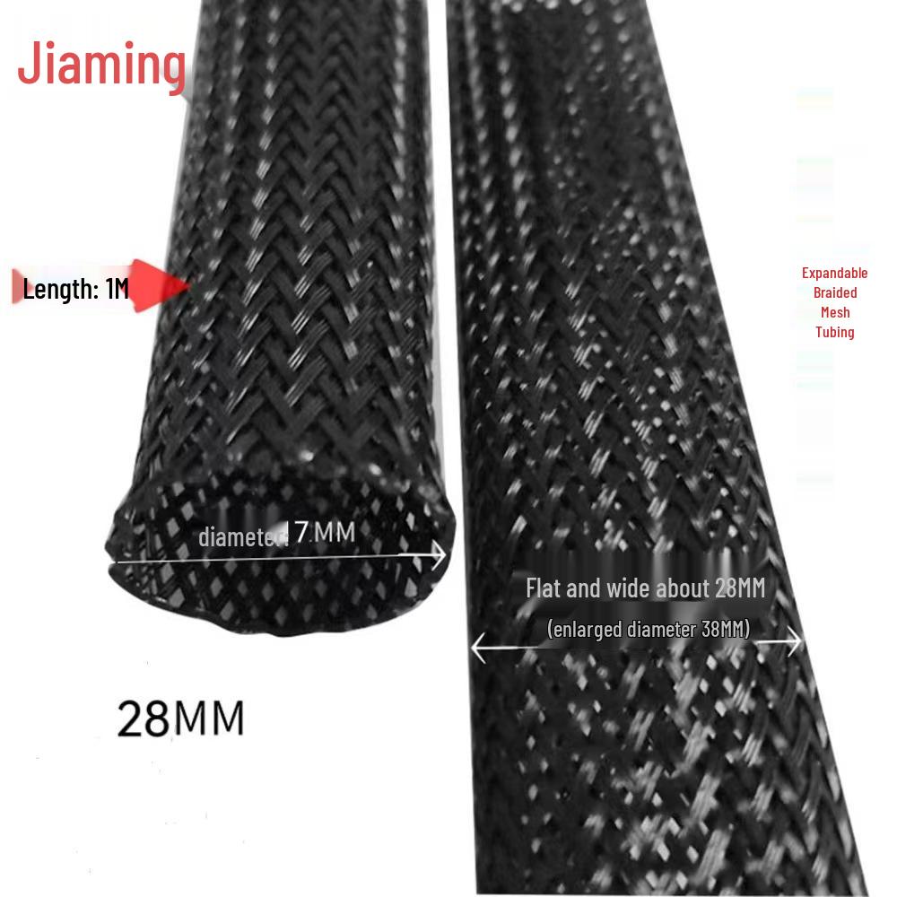 Tubulatură PET Negru Extensibilă Împletită: Protector Ham Cablaj Auto Piele de Șarpe