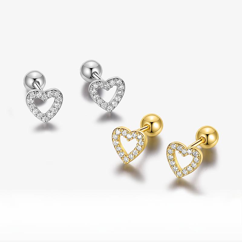 Hollow Diamond-inlaid Heart-shaped Earrings Are Suitable for Girlfriend