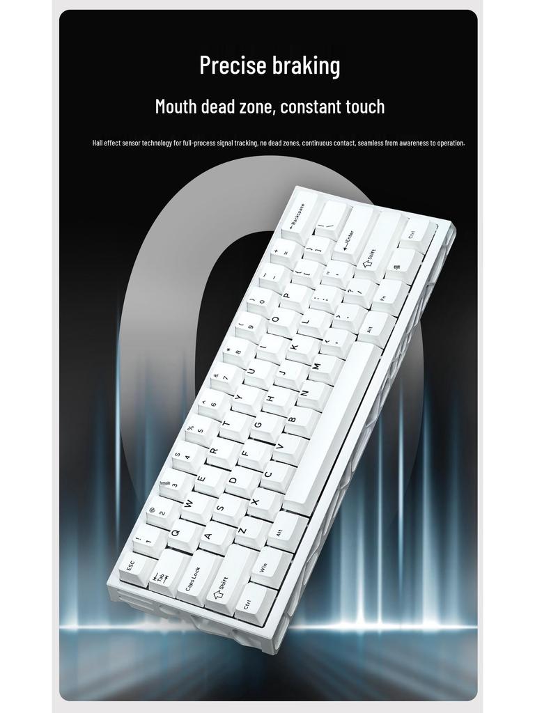 H60 Three-Mode Magnetic Switch Keyboard: Wired, Wireless, Bluetooth, Full Aluminum CNC for Gaming