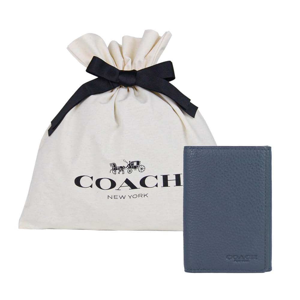 [Coach Drawstring Bag, Gift Wrapping Included] (Coach) Men's Gift Set, Card CaseBusiness Card Holder, 91308 QBMQ (Midnight), Navy [Outlet]