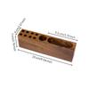 Pen Holder with Card Slot Natural Wood Desk Tidy Compact for Study Room