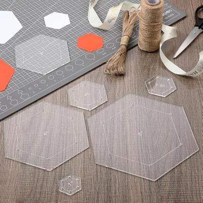 M-Modern-6Pcs Hexagon Quilting Template Acrylic Quilting Rulers & Templates,Piecing Sewing Templates Seam Allowance