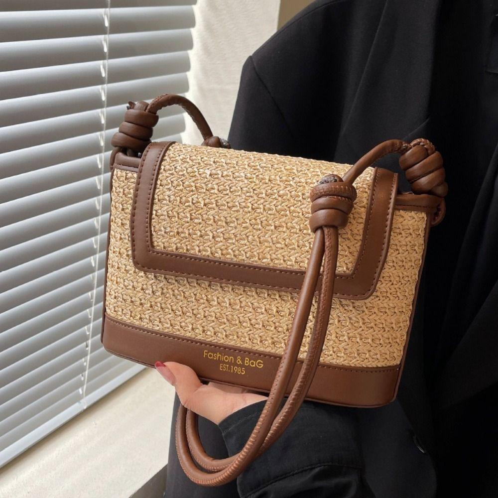 Shopping Bag Straw Bag Large Capacity Bohemian Shoulder Bag Simple Weave Bag  Summer