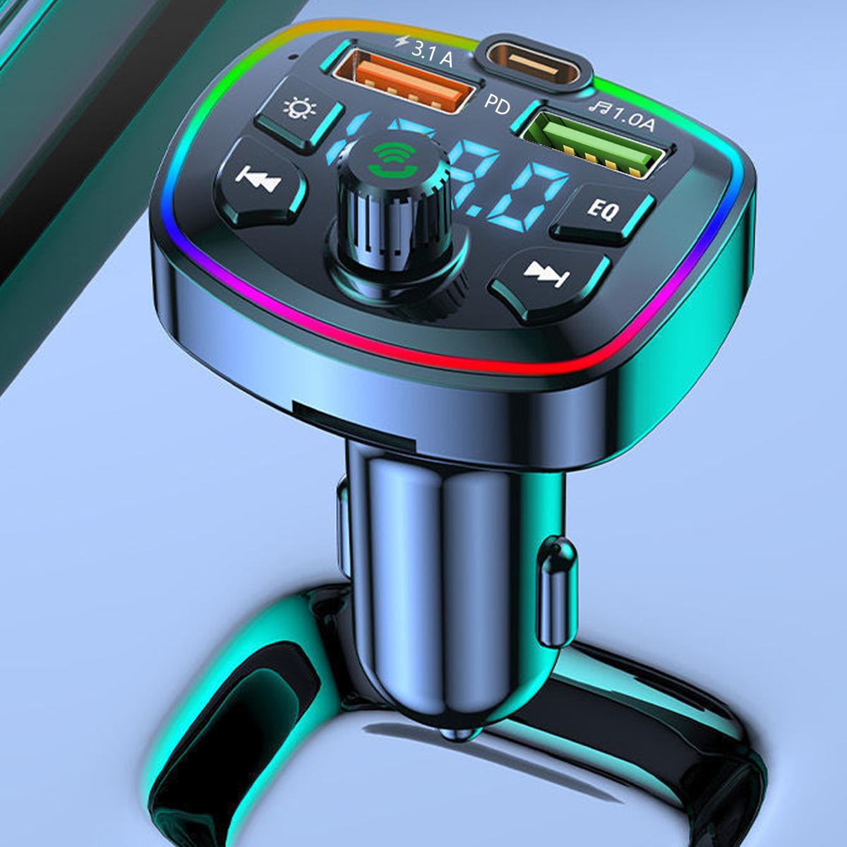 

Автомобільний MP3-плеєр Bluetooth 5.0 FM-передавач Handsfree Автомобільний радіомодулятор із вбудованим мікрофоном USB-адаптер швидкого заряджання для автомобіля чорний