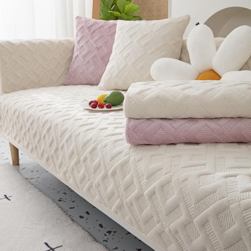 Nordisches, schlichtes Sofakissen in Volltonfarbe, für alle Jahreszeiten, Plüschstoff, rutschfestes Kissen, Winter, allgemein, moderner Sofabezug, Schonbezug