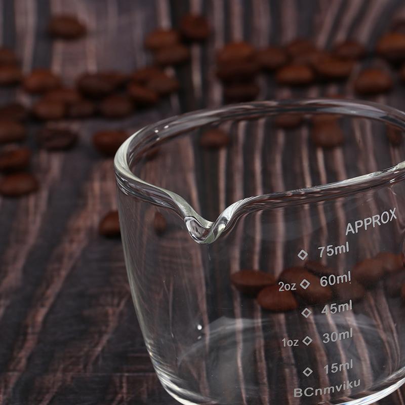 75Ml Wooden Handle Double Tip Coffee Cup  With Scale Milk Cup Espresso Ounce Cup