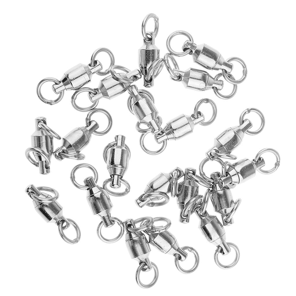 20 Pcs Alloy Ball Bearing Swivel Rolling Solid Rings Plugs
