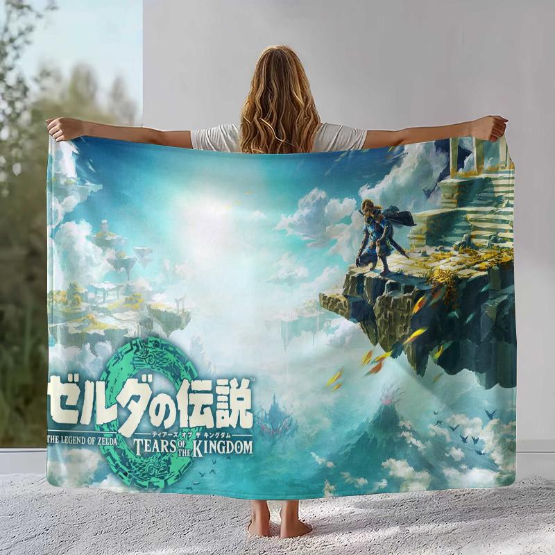 Retro Z-Zelda Cartoon Link Games Flannel Blanket,Ultra Soft Warm Plush Throw for Home Bedroom Bed Sofa Cover Camping Picnic kid